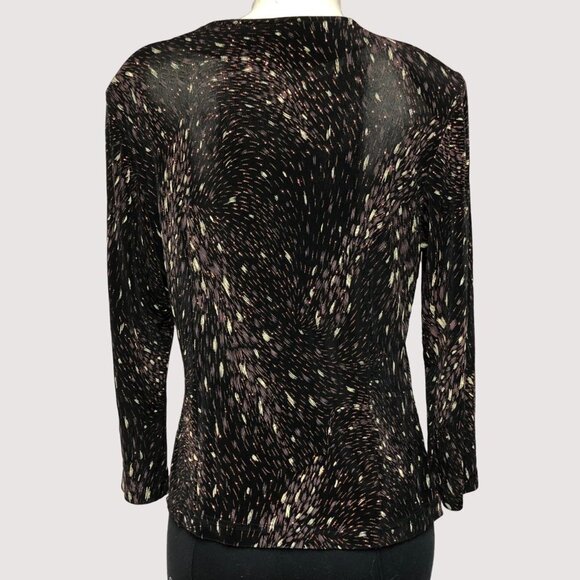 Vintage Artex Collection Black/Bronze Zip Up Women's Top Size Med - Picture 2 of 12